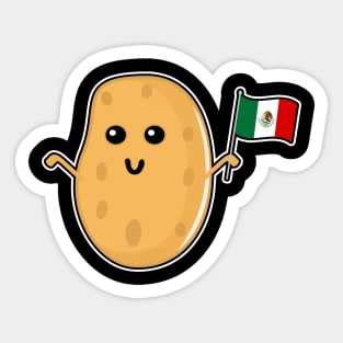 Potato With A Mexican Flag Sticker